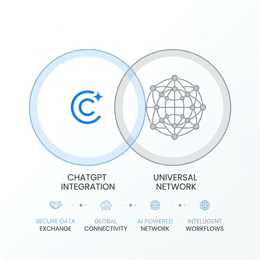 Clean minimalist tech illustration comparing ChatGPT memory to Unifie universal sync